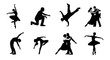 © Prasa-gg - A dynamic collection of dancer silhouettes in various styles including ballet hip hop and ballroom.