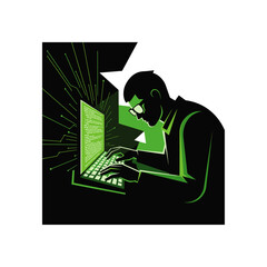 Hacker icon flat vector design.