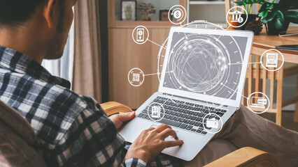 Wall Mural - Online banking and digital banking innovation combining finance and technology, optimizing online banking systems, mobile banking services, and fintech for seamless experience. Spire