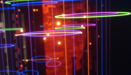 Canvas Print - Vibrant Neon Light Installation.