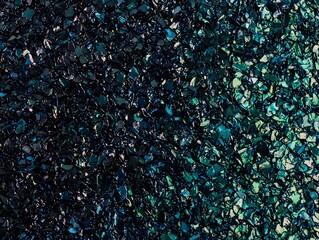 Canvas Print - Dark Glowing Green and Blue Grainy Background with Black Texture