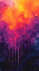 Canvas Print - Vibrant Abstract Gradient Background with Purple and Orange Swirls