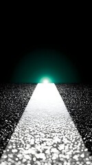 Canvas Print - Blurred White and Green Gradient on Dark Grainy Background