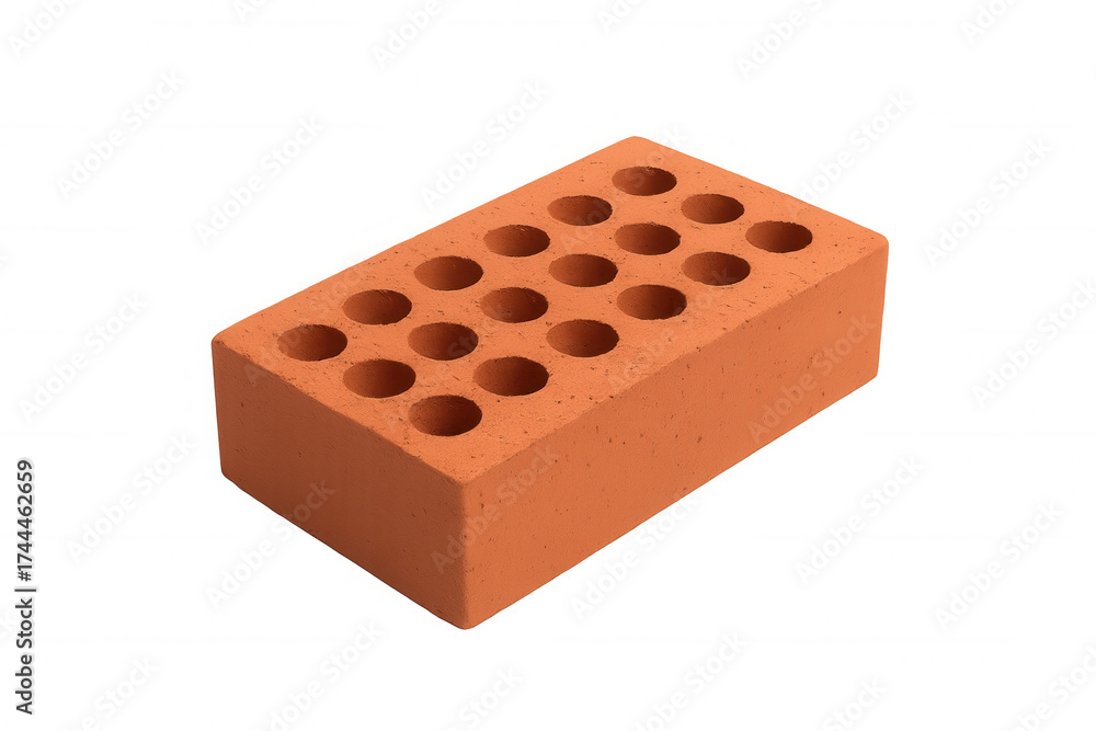 Red perforated clay brick for building and construction projects ...