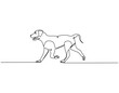 © Zuistudio - Continuous line drawing of dog animal. Single line illustration of cheerful dog animal. Adorable animal concept. Editable outline