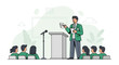 © KHARISMA - A Dynamic Illustration Of A Speaker Delivering A Presentation To An Audience