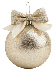 Wall Mural - PNG Light yellow glitter ornament christmas decor bow.