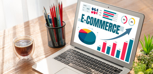 Wall Mural - E-commerce data software provide modish dashboard for sale analysis to the online retail business