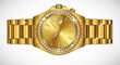 © Hanan - Luxury golden wristwatch with diamonds