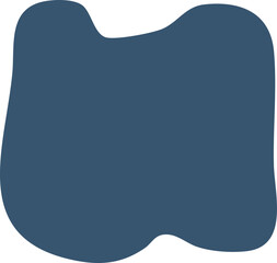 Abstract blue organic shape with a smooth texture on a white background