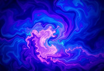 Wall Mural - Abstract swirling nebula-like pattern in vibrant, deep blues and purples,  pattern,  sophisticated