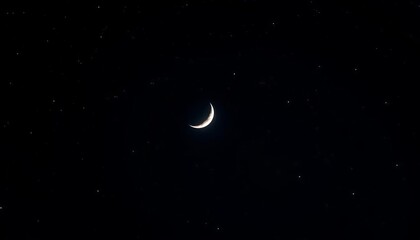 Wall Mural - Crescent moon and Venus shining brightly near each other in the night sky,  landscape,  nature