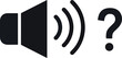 © Lyle - Loudspeaker with sound waves and a question mark what is the sound.