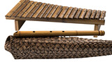 Rustic Bamboo Shaker and String Instrument Combo, isolated on transparent background