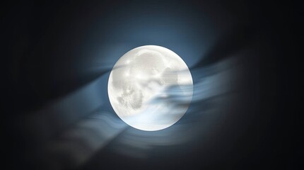 Wall Mural - A dynamic image of a moon in motion, captured with gentle, soft light, featuring diffused shadows, subtle illumination, blurred lines, and action poses