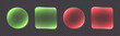 © Likanaris - Transparent glass buttons, green and red clear banners. Glowing futuristic interface templates for web design. Vector illustration.