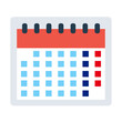 © New Asia - Flat calendar icon, simple date planner symbol, reminder interface icon for scheduling and business planning design