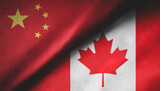 china and canada flag. concept of trade and relations between china and canada 