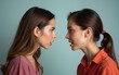 © Michelle - A photo of two women having a war of nerves, glaring at each other as if they were fighting. High quality