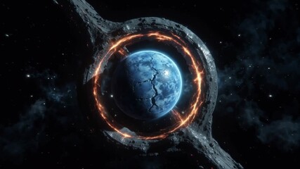 Wall Mural - Alien Planet Ring System Futuristic Space Exploration Sci-Fi World