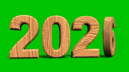 Wooden Number 202 on Green Screen - This video shows the number 202 made of wood, set against a bright green background. The wooden texture is visible, providing a rustic and natural feel.