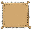 © Олександр Романюк - Cartoon style stitched square cushion with fringe and attached corner ties.
