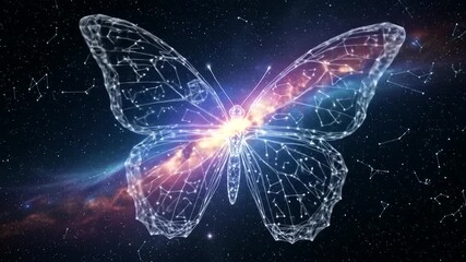 Cosmic butterfly: A mesmerizing dance of constellations and celestial light design
