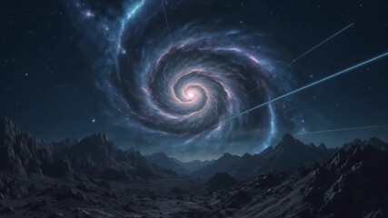 Wall Mural - Spiral Galaxy Landscape Cosmic Swirl Space Art Nebula