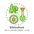 © IMG visuals icons - SIlviculture multi color concept icon. Pest control. Tree planting, ecosystem growth. Round shape line illustration. Abstract idea. Graphic design. Easy to use in brochure, booklet