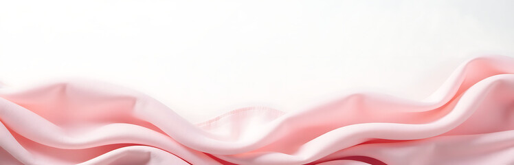 Wall Mural - soft folds pale pink pastel linen layers gently cascade crisp white background illuminated soft diffused natural light