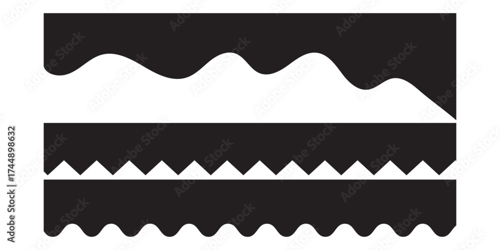 Curved background section and frame template. Curved border shape ...