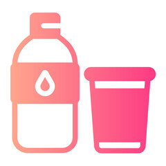 Wall Mural - water bottle gradient icon