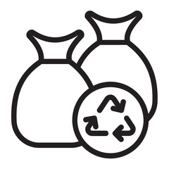 Wall Mural - garbage bag line icon