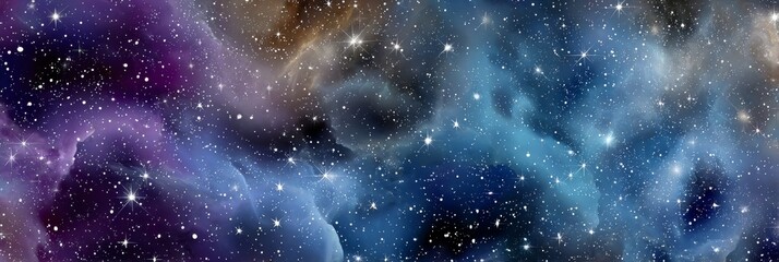 Wall Mural - aesthetic cosmos background featuring vibrant gas clouds in violet and blue for visual art designs