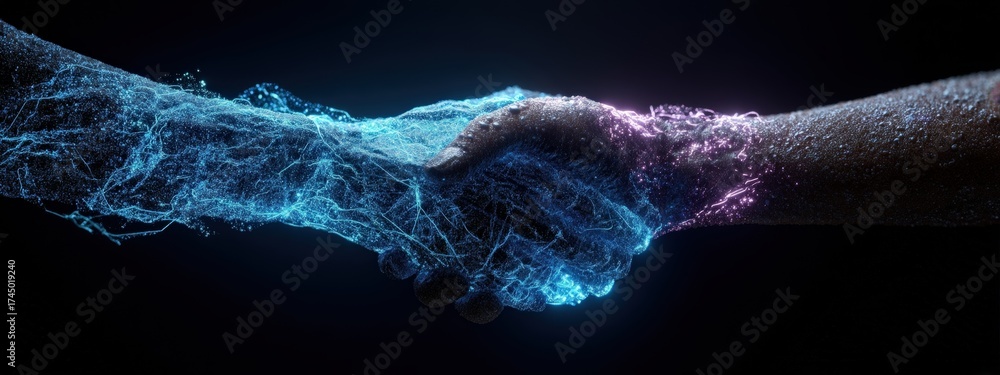 Symbolic Handshake Representing Partnership Between Human and ...