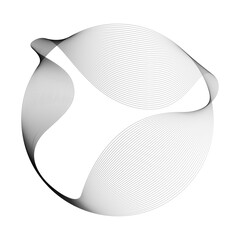 Wall Mural - Abstract circle round frame by lines wavy flowing black gradient isolated on transparent background. Vector in concept modern, technology, science, music.