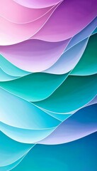 Canvas Print - Abstract Gradient of Flowing Water with Soft Turquoise and Lilac Layers Creating a Calming Effect