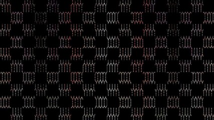 Wall Mural - 3D Abstract shining bright lines set wave, colorful, black background