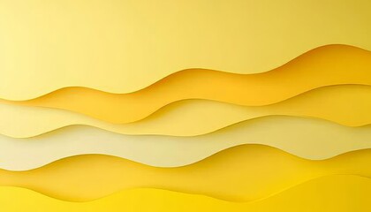 Canvas Print - Fluid Abstract Wave Background with Layered Flow Colors in Monochromatic and Sunny Lemon Spectrum