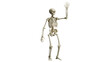 © DrexDesign - Anatomically correct skeleton model waving a friendly greeting