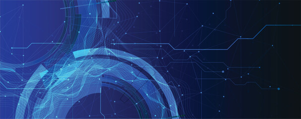Abstract circuit technology dynamic digital matrix with floating binary code elements background
