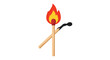 © ASK_Studio - A brightly colored illustration of a burning match and its unlit counterpart
