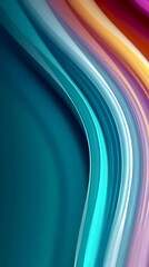 Wall Mural - Dynamic multicolor curved wave patterns evolving on a dark background for abstract design and motion graphics animation