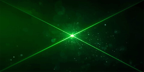 Wall Mural - A bright blue laser line flashes across an abstract digital background with glowing stars and energetic waves
