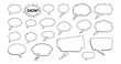 © Komola - Comic speech bubble line icon set. Chat, Dialogue, Message, Conversation, Talk and communication Text Box icon vector