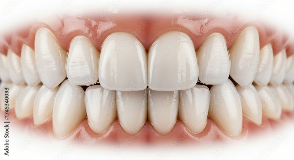 Detailed macro 3D visualization of realistic human teeth and gums ...