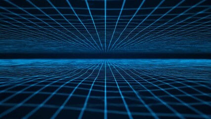 Wall Mural - Flowing Digital Grid Pattern Abstract Seamlessly Looping Background Animation cyber, green, loop