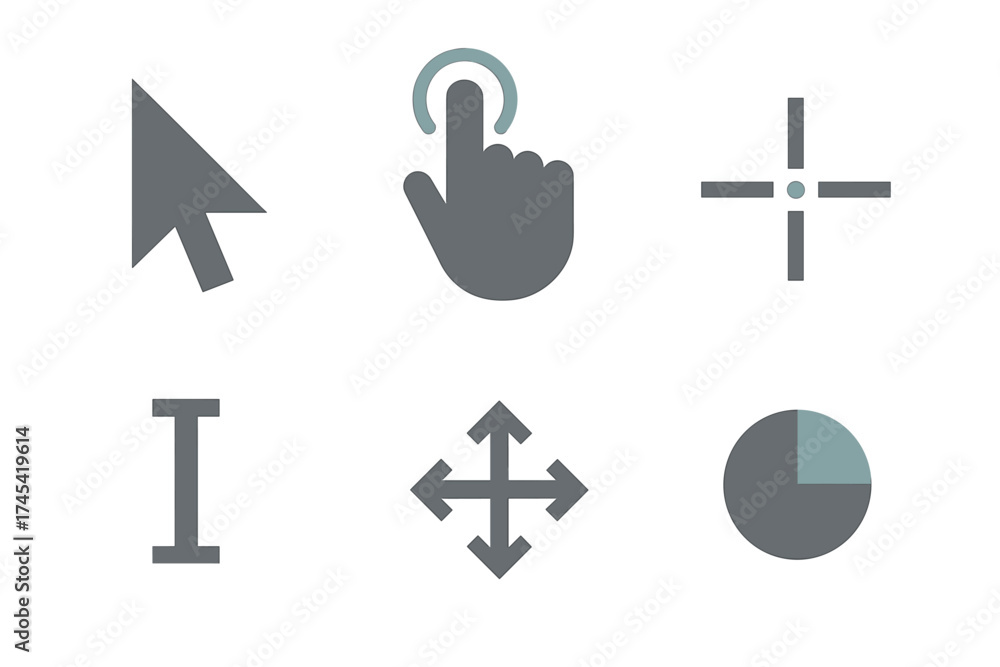 Essential collection of digital computer mouse pointers and user ...