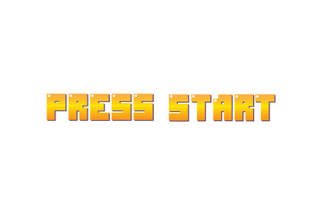 Wall Mural - PRESS START. pixel art. 8 bit game. retro game. for game assets on white background.