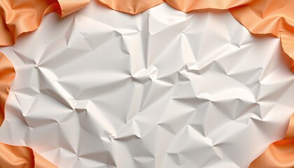 A three dimensional paper art sculpture that resembles a stylized cloud or wave pattern. This intricate creation is composed of crumpled white paper pieces